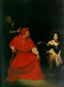 Paul Delaroche Joan of Arc is interrogated by The Cardinal of Winchester in her prison. Sweden oil painting artist